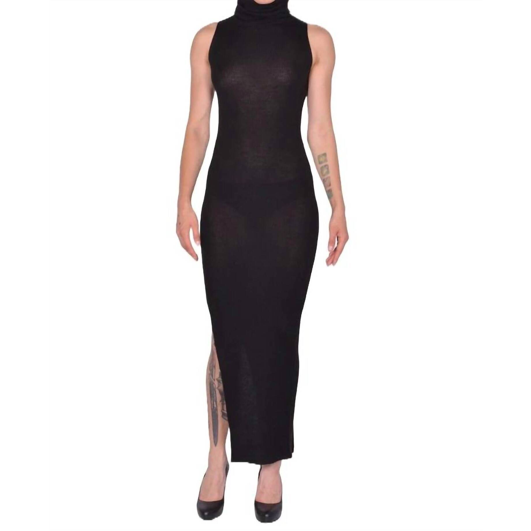 New Rick Owens Abito Sleeveless Tube Dress In Black